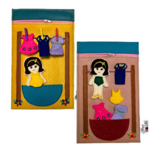 Quiet Play Activity: Dressing the Felt Doll & Hanging Clothes on Washing Line